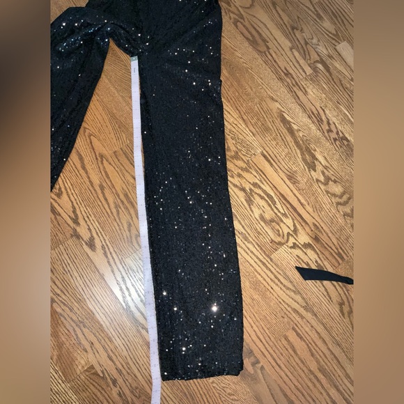Showpo Black Sequin Straight Leg Jumpsuit - Picture 4 of 10
